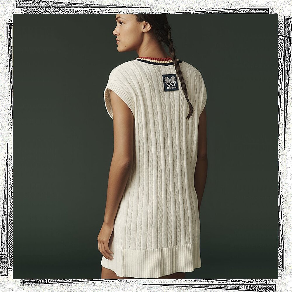 NWT: White w Black, Cream & Red Accent Longline Short-Sleeve Cardigan (M) - Picture 2 of 3